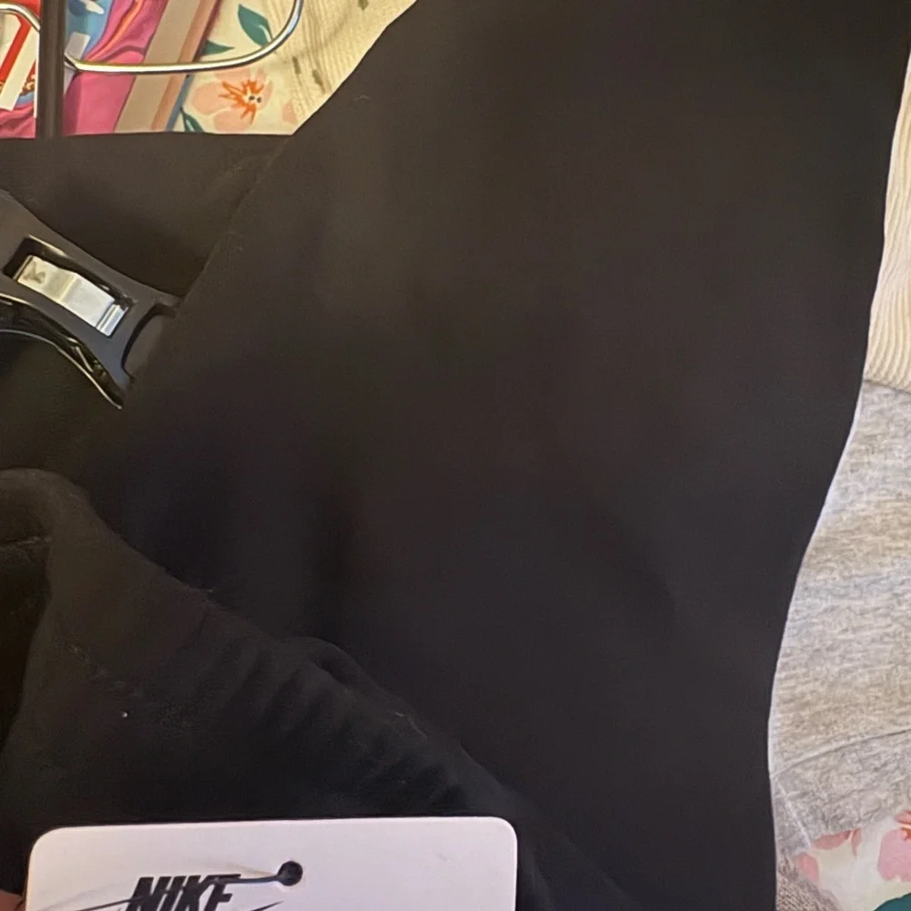 Nike Kids Black Joggers with White Logo